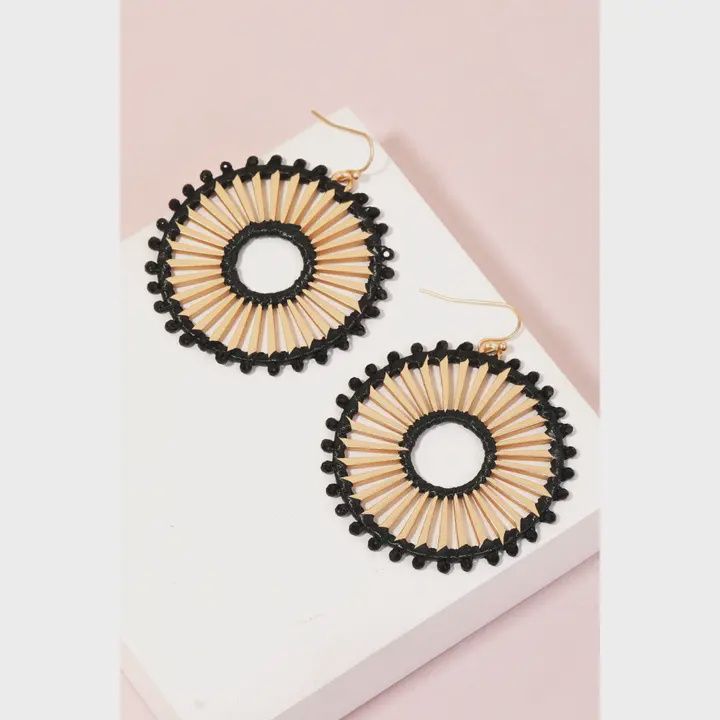 Gold and Black Wrapped Hoops