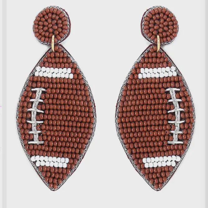 Bead Football Earrings