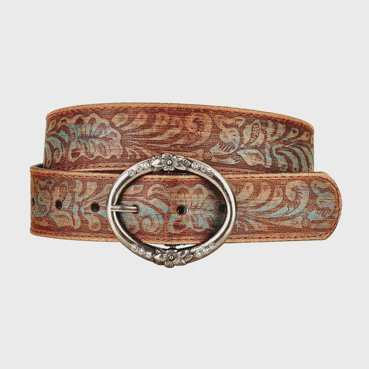 Turquoise Tinted Leather Belt