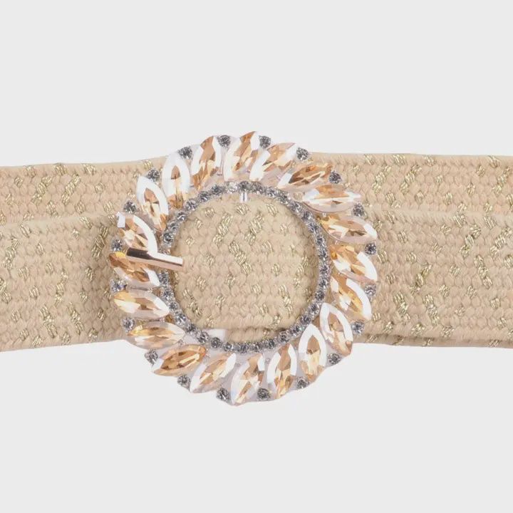Circle Rhinestone Stretch Belt