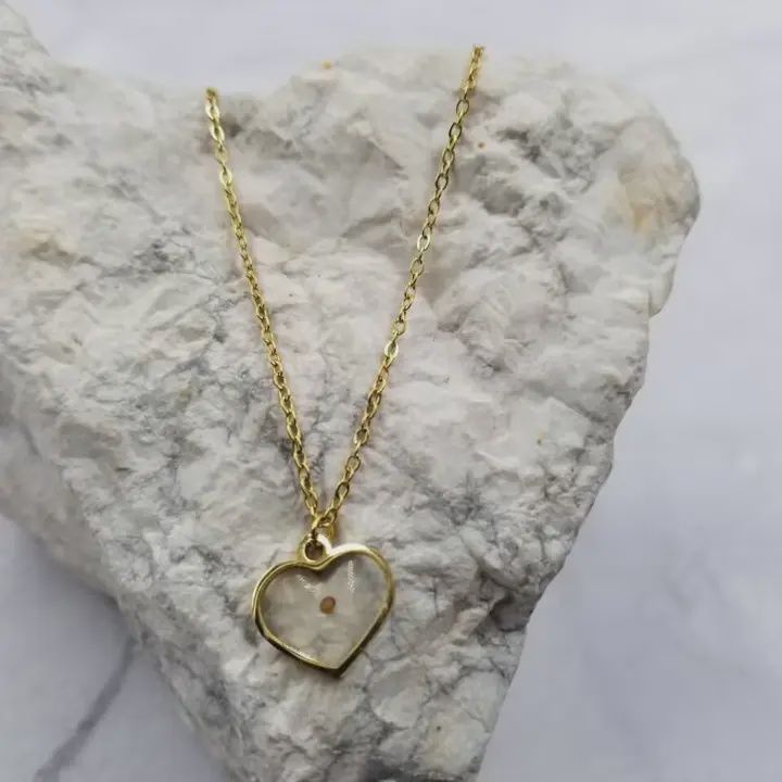 Mustard Seed Heart Pendant Necklace