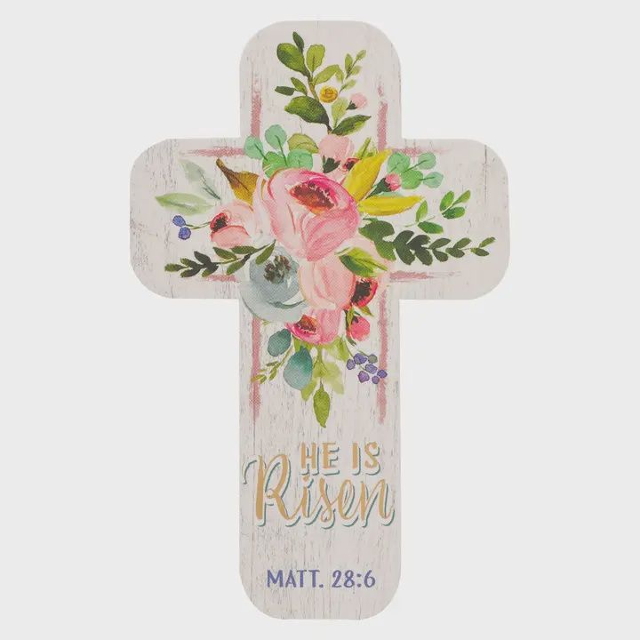 Cross Bookmark Floral He Is Risen Matt. 28:6