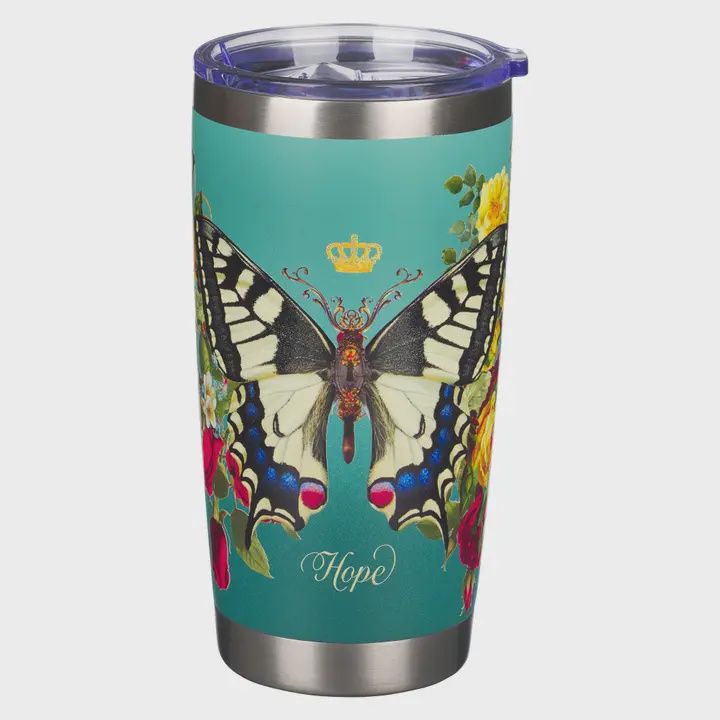 Tumbler Teal Butterfly Hope
