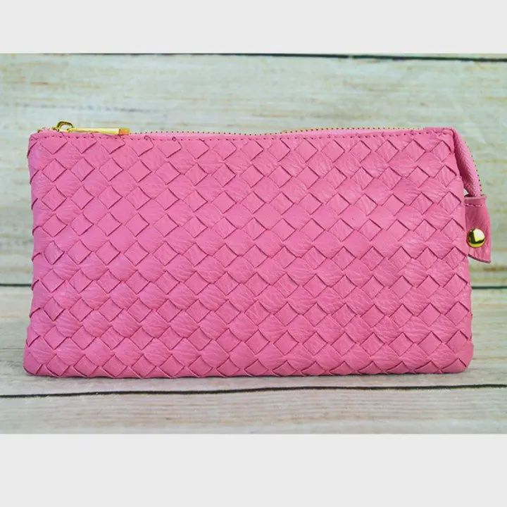 Kathy Woven Three Compartment Clutch/Crossbody Bag