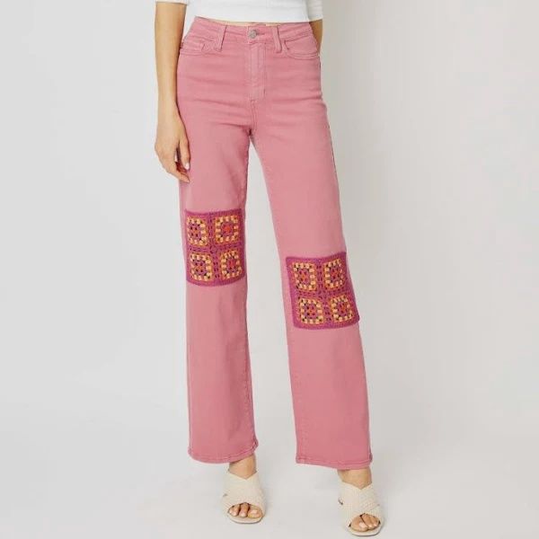 JB-HW Crochet Patch Wide Jean