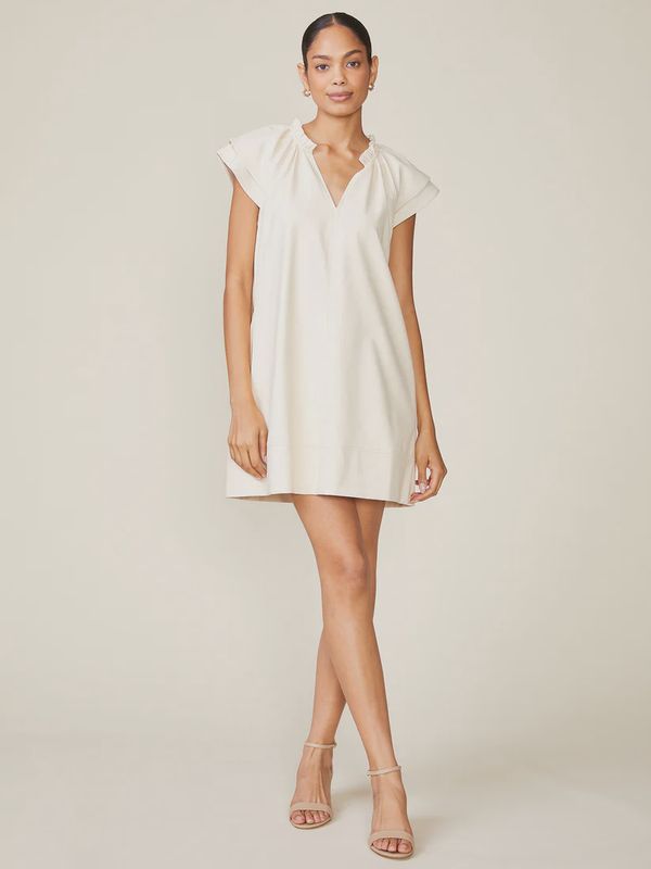 Double Sleeve Vegan Lthr Dress