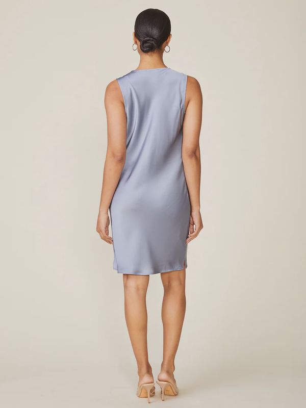 Cowl Neck Svls Satin Slip Dress