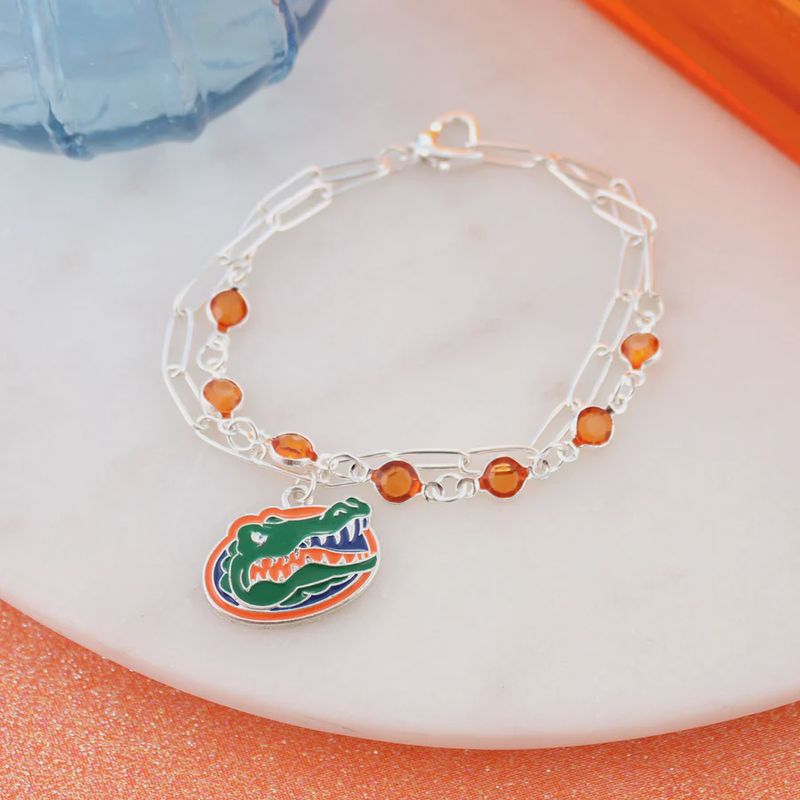 Collegiate Paperclip Chain &amp;  Logo Bracelet