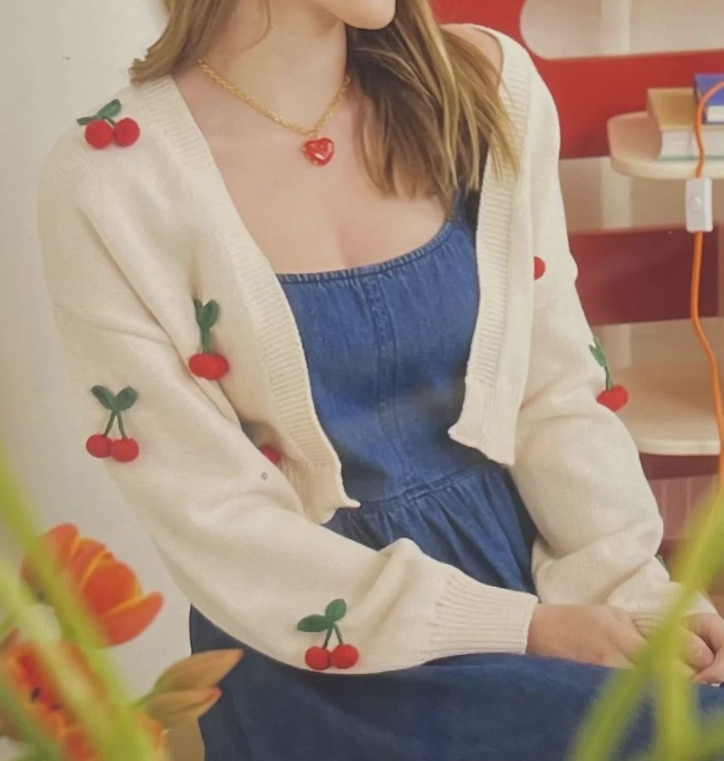 Cherry Knit Cardigan