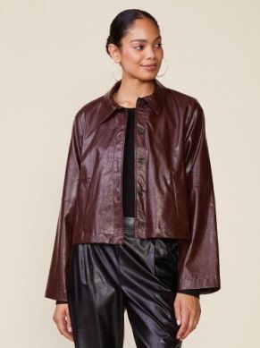 Crinkle Faux Leather Jacket