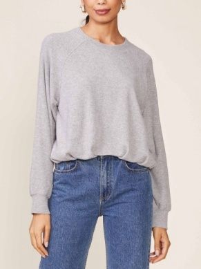 Brushed Rib Bubble Hem Top