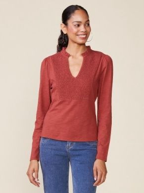 L/S Smock Bib Slub Top