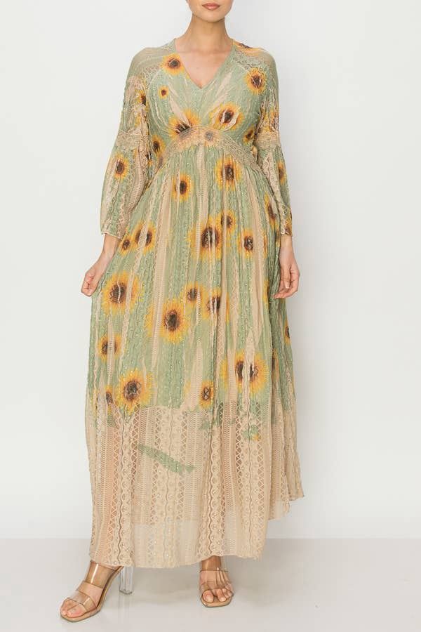 Sunflowers and Lace Dress