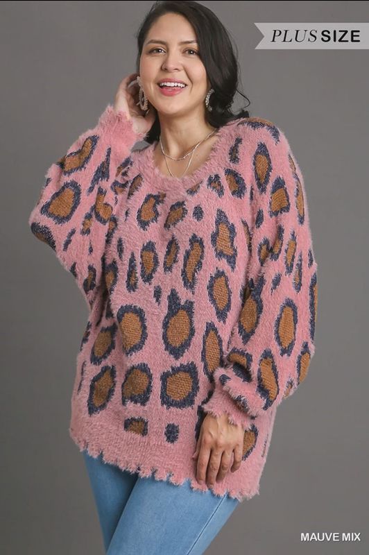 Fuzzy Leopard Sweater