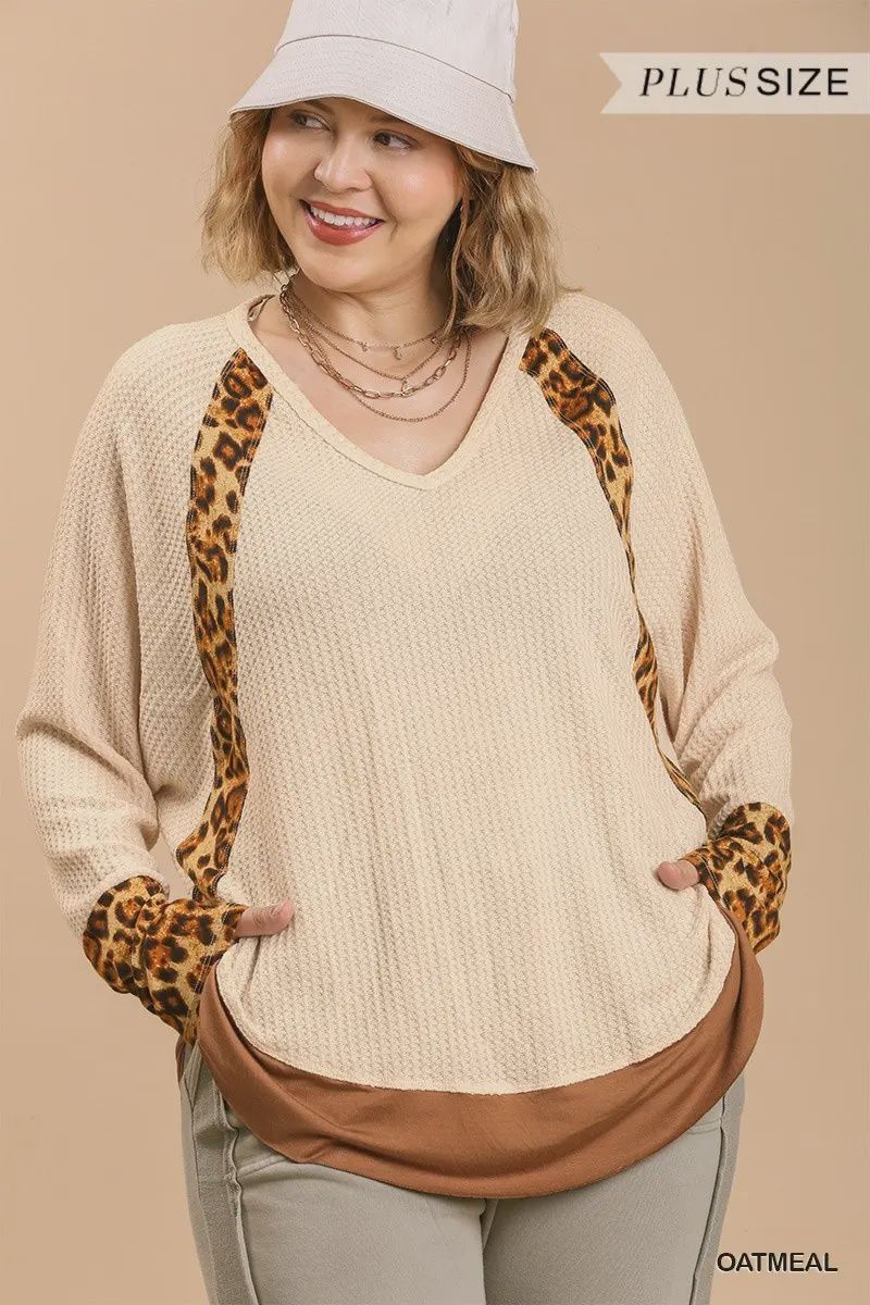 Animal Print Dolman Sleeve Top