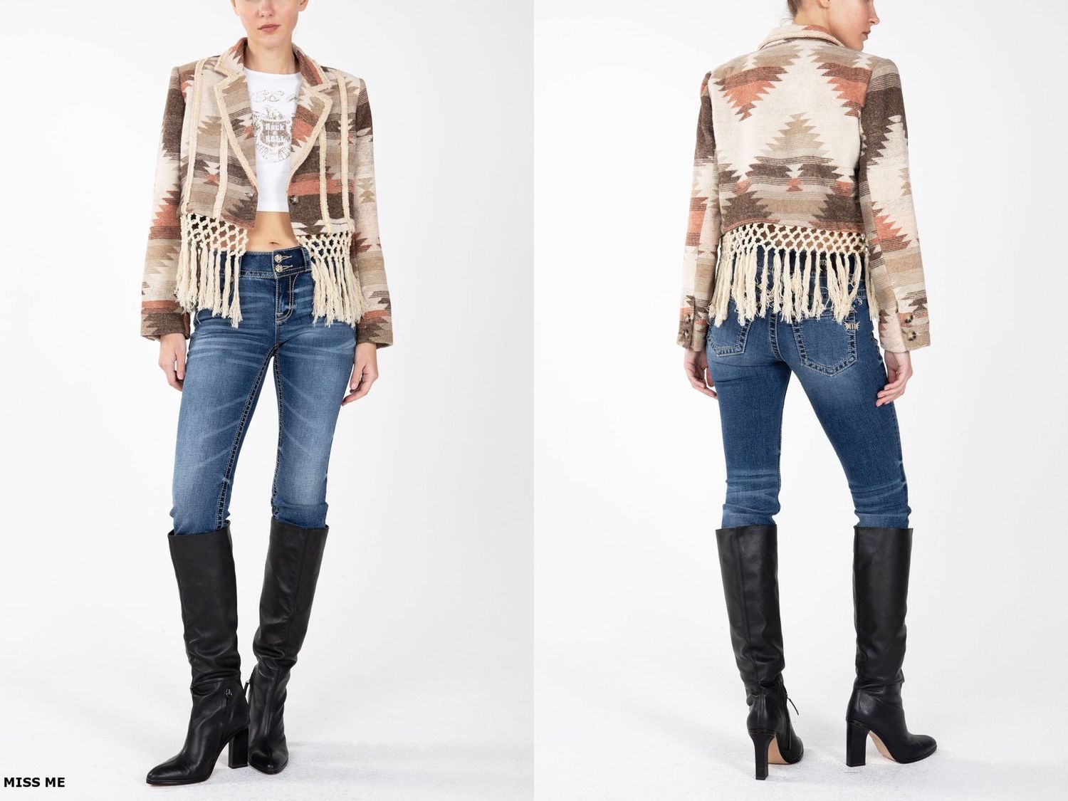 Aztec Cropped Blazer - Miss Me