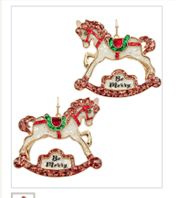 Glitter Rocking Horse Earrings