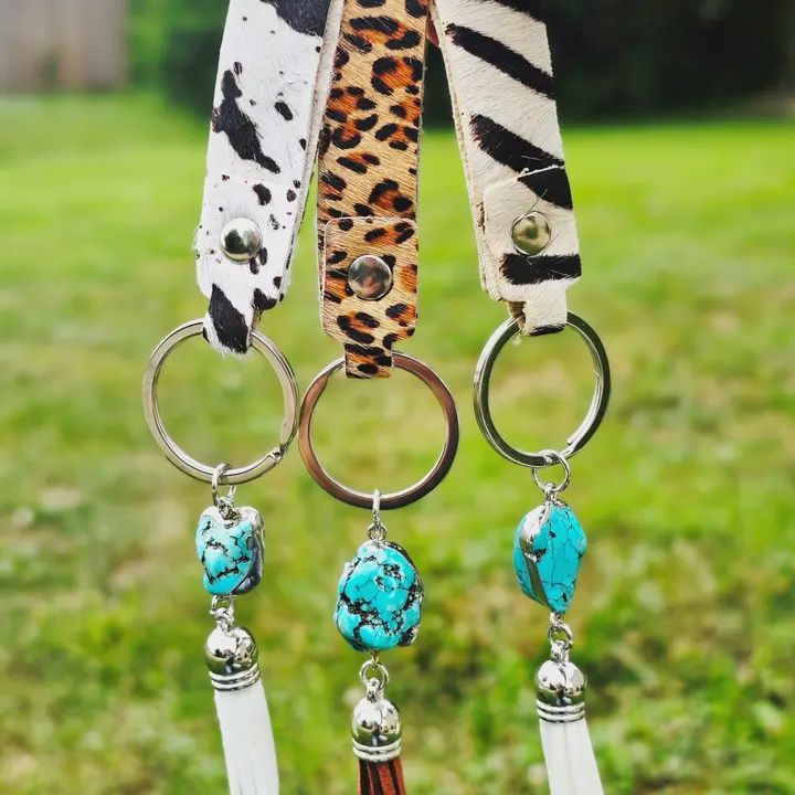 Cowhide Tassel Keychain