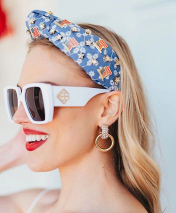 Clear Crystal &amp; Gold Knocker Earring
