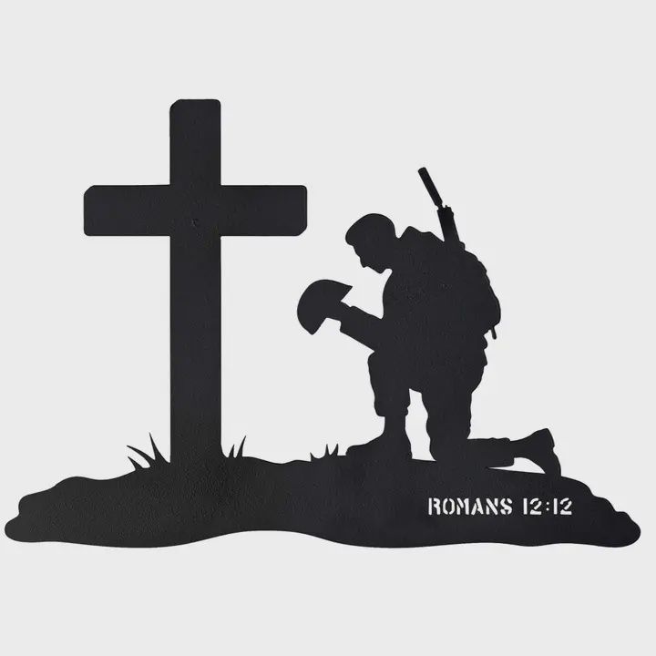 Metal Wall Hanging Cross Soldier