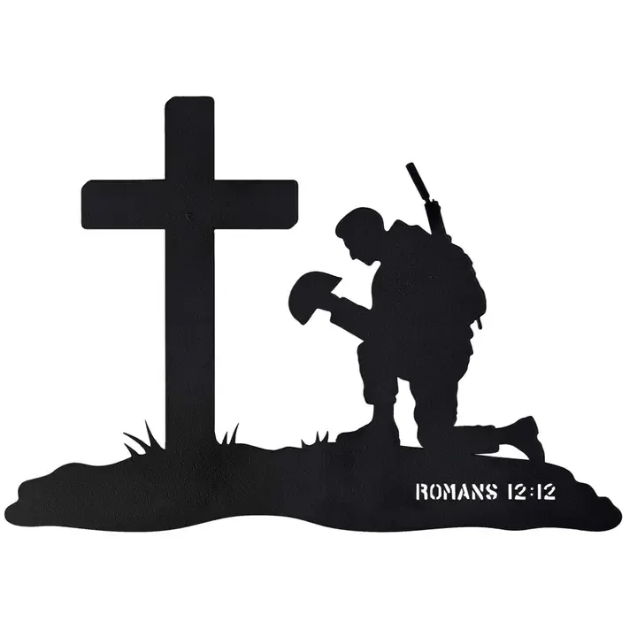 Metal Wall Hanging Cross Soldier