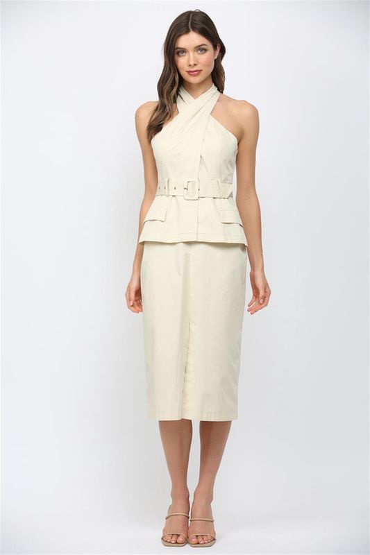 Cross Your Heart Belted Midi Dress