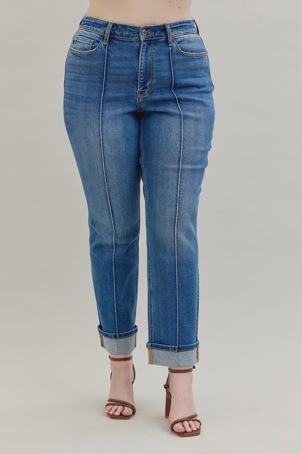 JB-HW Frnt Seam Detail Cuffed Strt