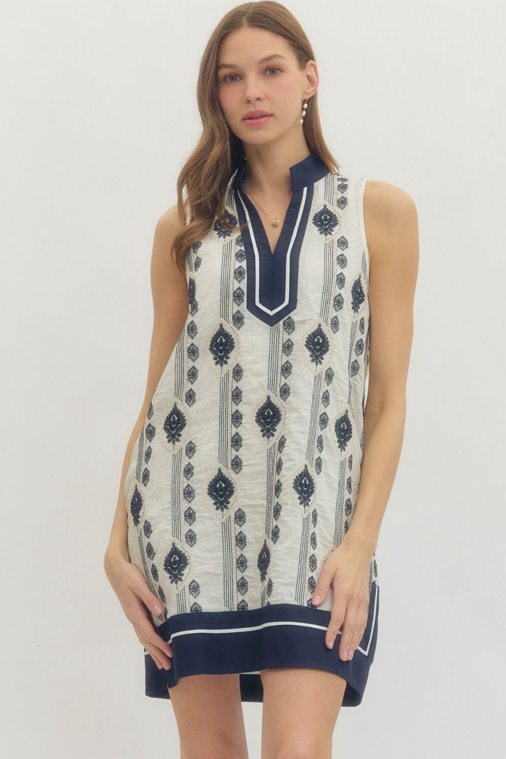 Embroidered Mini Dress