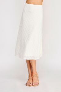 Floral Jacquard Lace Midi Skirt