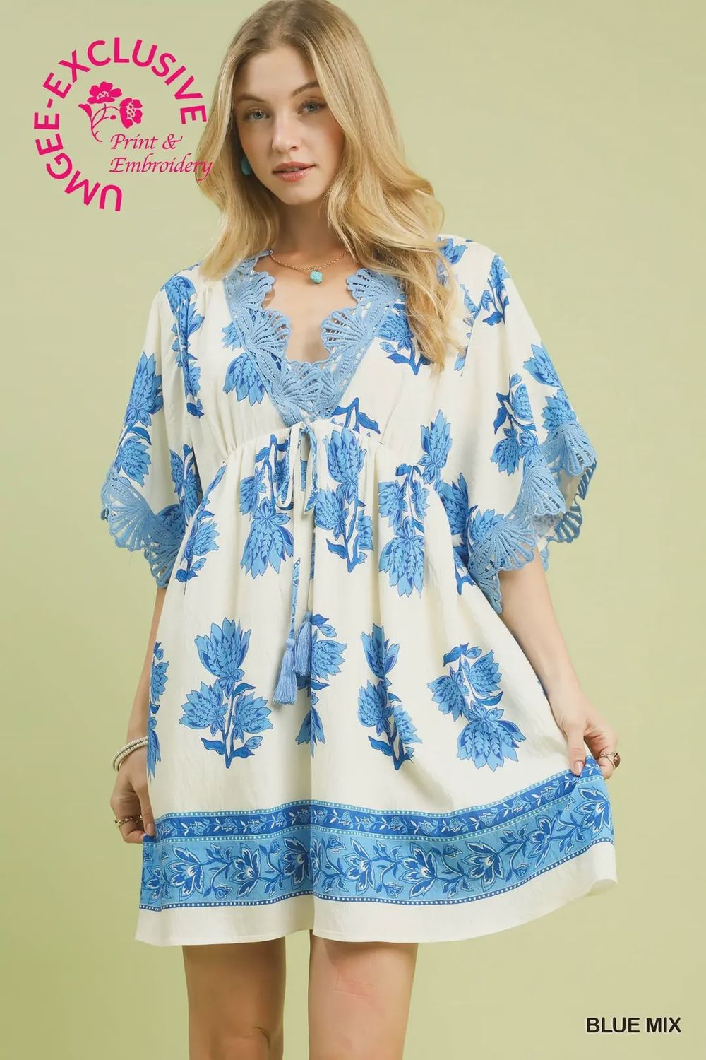 Abstract Tiered Mini Dress