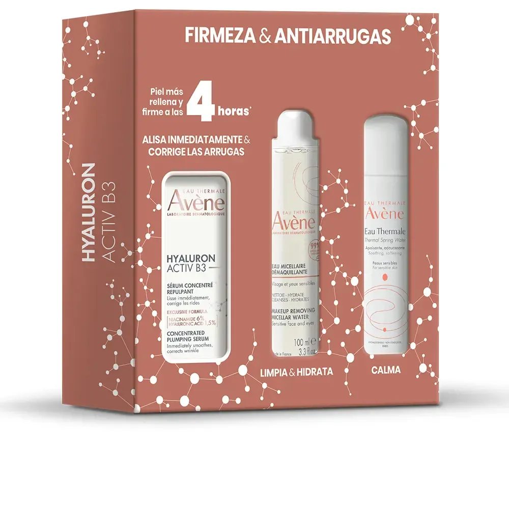AVÈNE HYALURON ACTIV B3 SÉRUM + MICELAR + AGUA TERMAL LOTE 3 pz