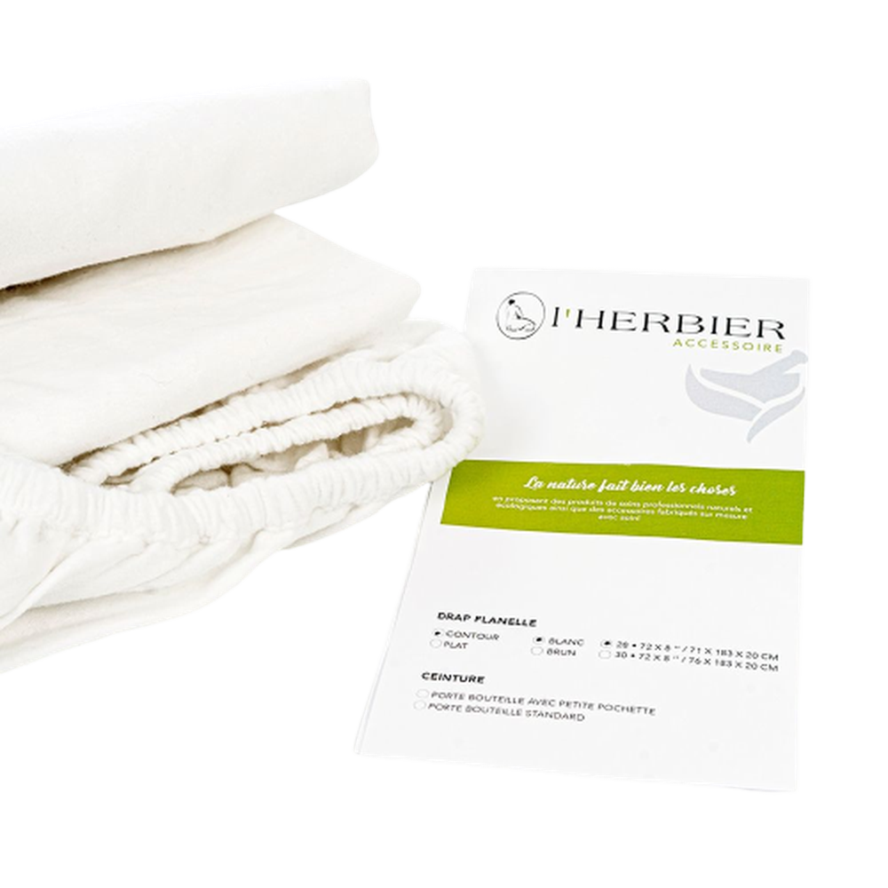 White contour sheets for massage therapist - 28 x 72 x 8 in