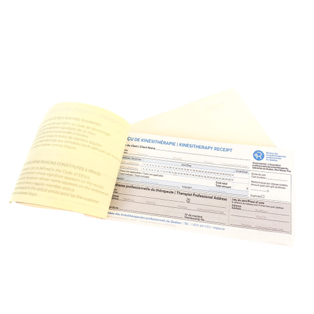 Physiotherapy receipt booklet - RMPQ