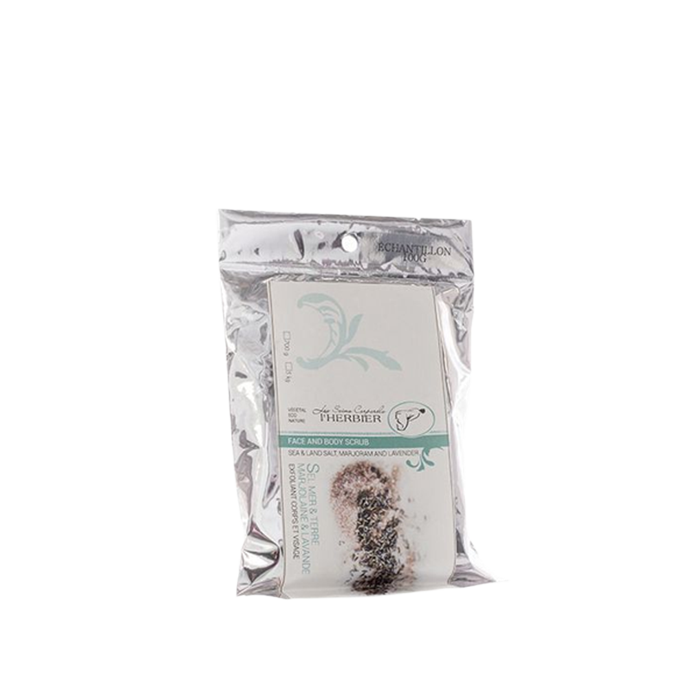 Body, Hand and Foot Scrub – Sea and Earth Salt – Marjoram and Lavender 100g