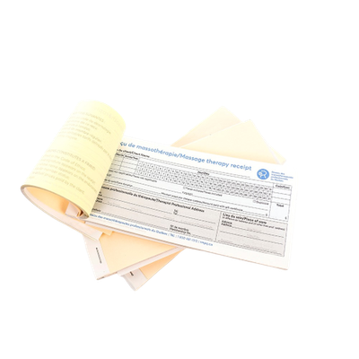 Massage therapy receipt booklet