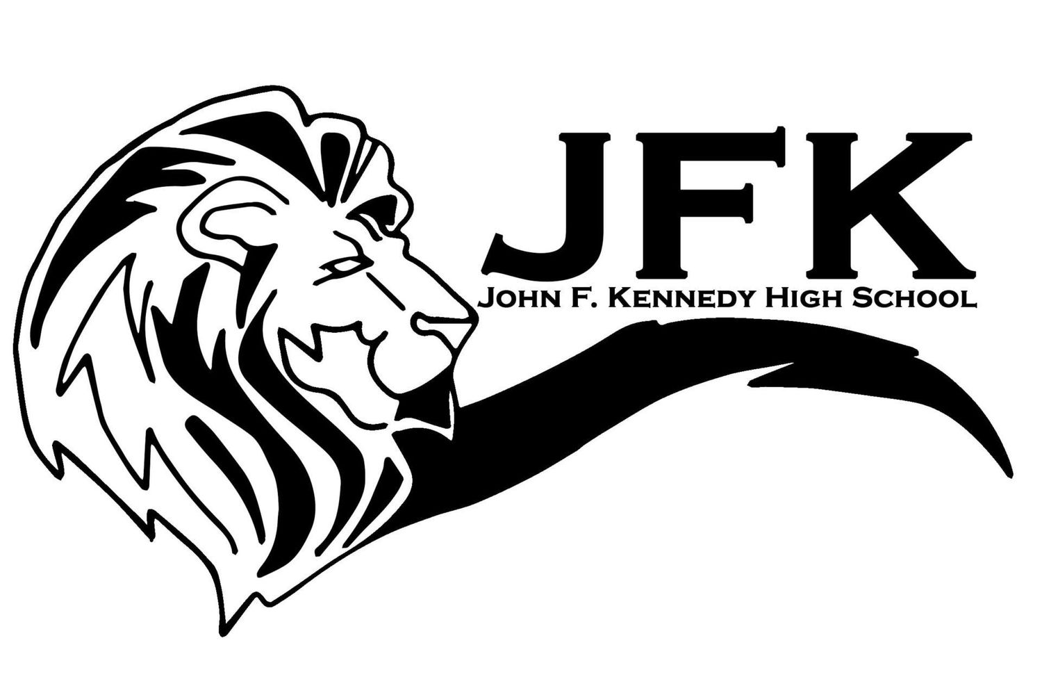 J. F. Kennedy High School Logo , Black & White