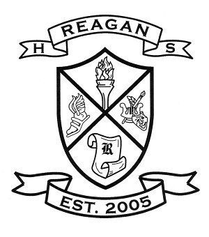 Ronald Wilson Reagan High School Crest Logo, Black & White