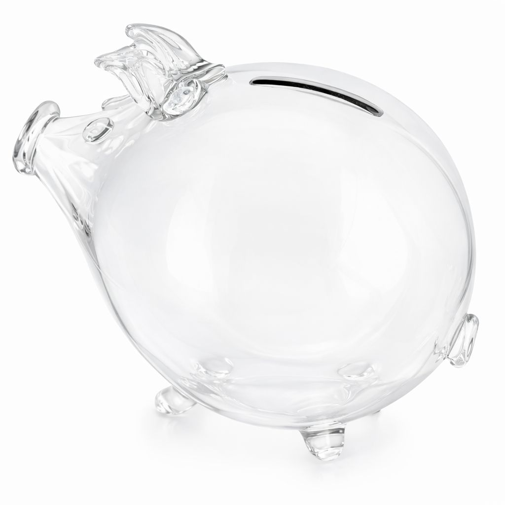 Szklana Świnka Skarbonka XL