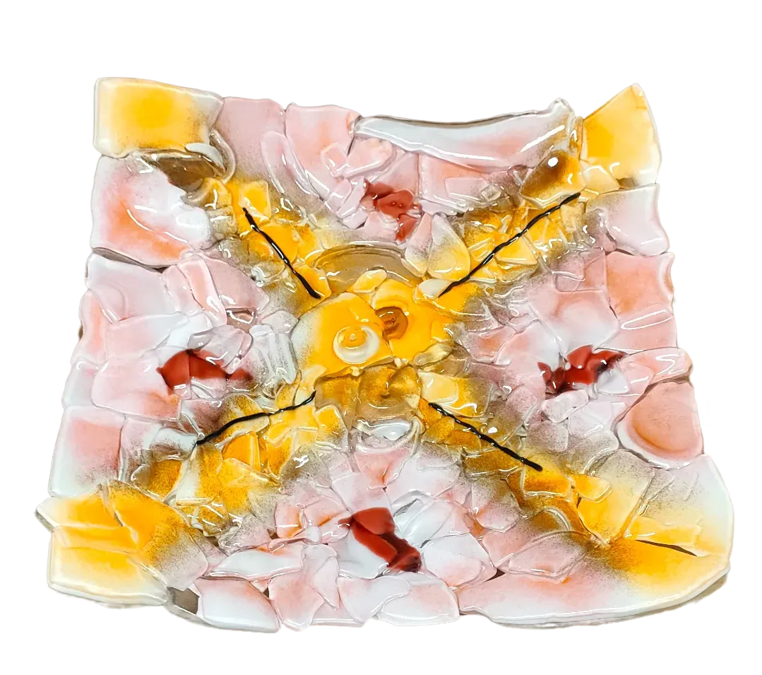 Ekskluzywna Patera Szklana Kwadratowa na Owoce Ciasta Pizze K30