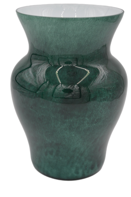 Nowoczesny wazon szklany Smuga – widok frontowy, elegancka dekoracja do salonu butelkowa zieleń