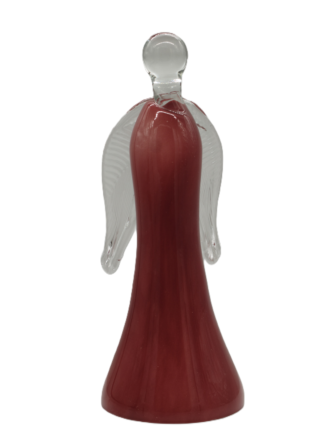 Elegancki Anioł ze Szkła 26cm – Pamiątka Komunii i Chrztu – Ręcznie Formowana Figurka Różowa