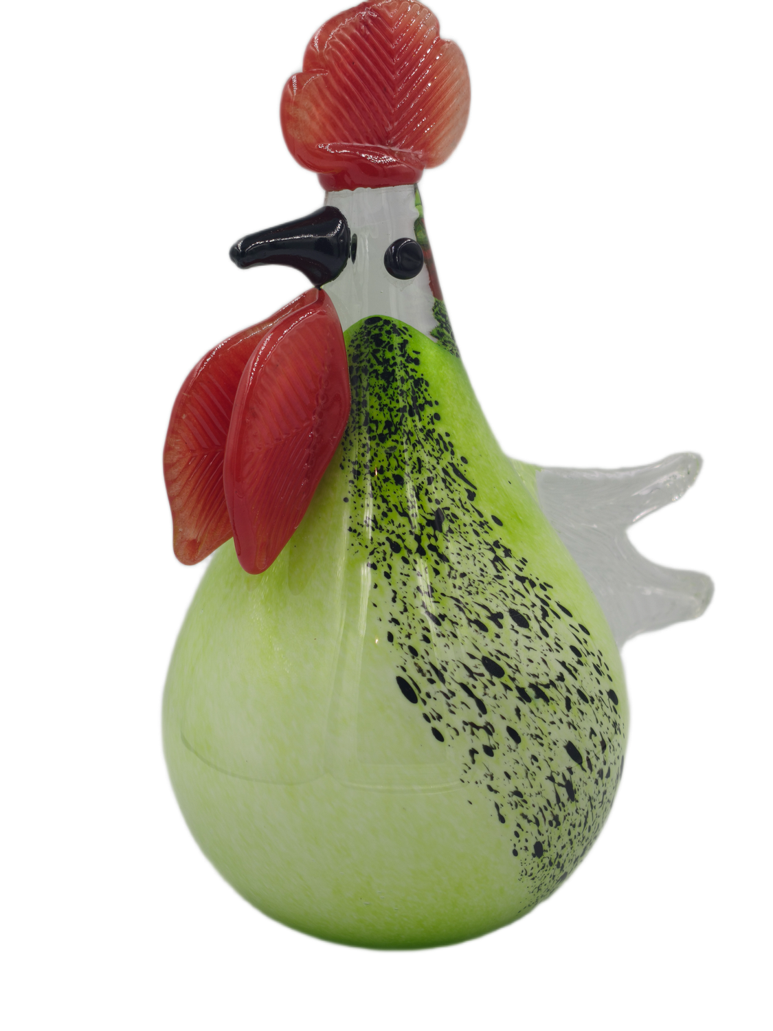 Szklany kogut dekoracyjny Zielony