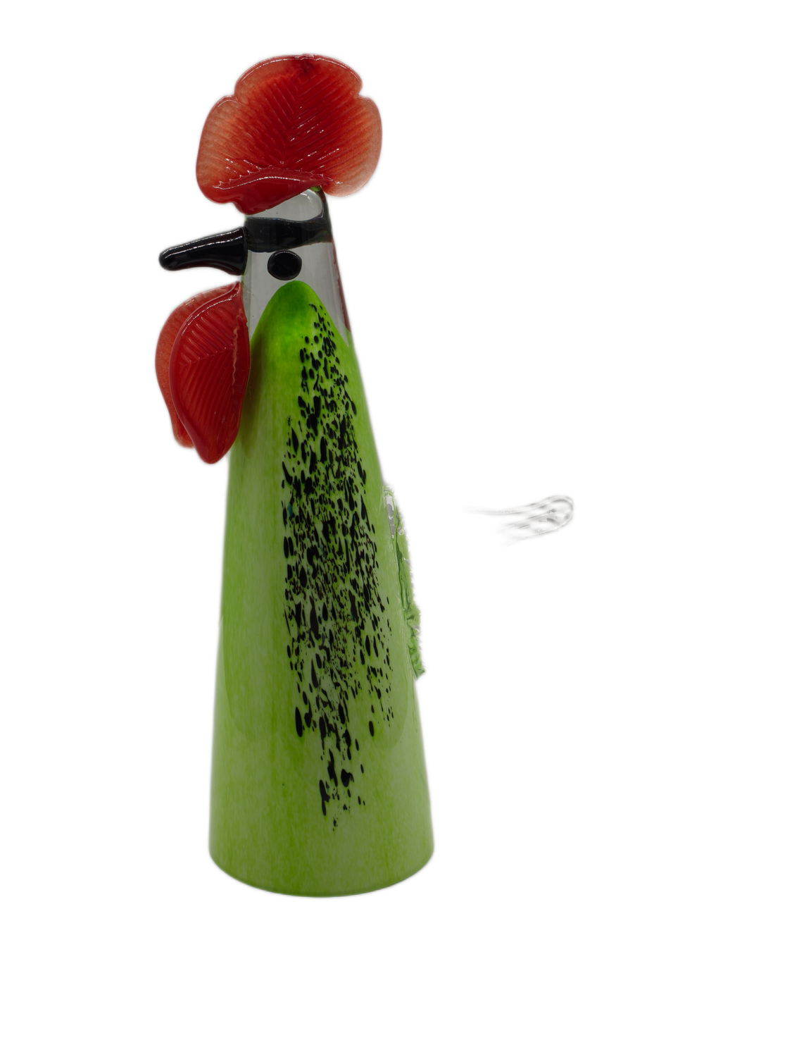 Duży szklany kogut dekoracyjny Zielony