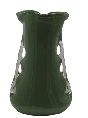 Szklany wazon artystyczny Płetwa Rekina K-OLIVEGREEN – polskie szkło handmade – 31 cm