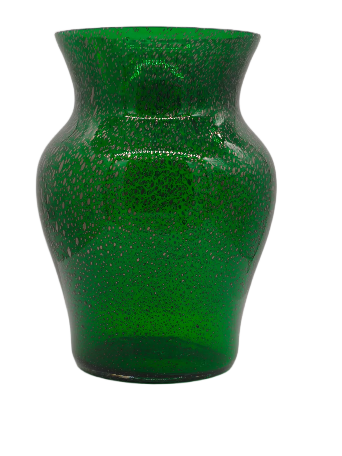 Artystyczny zielony wazon szklany serii SMUGA Wenecki Szmaragd wys 26 cm MIBA-GLASS