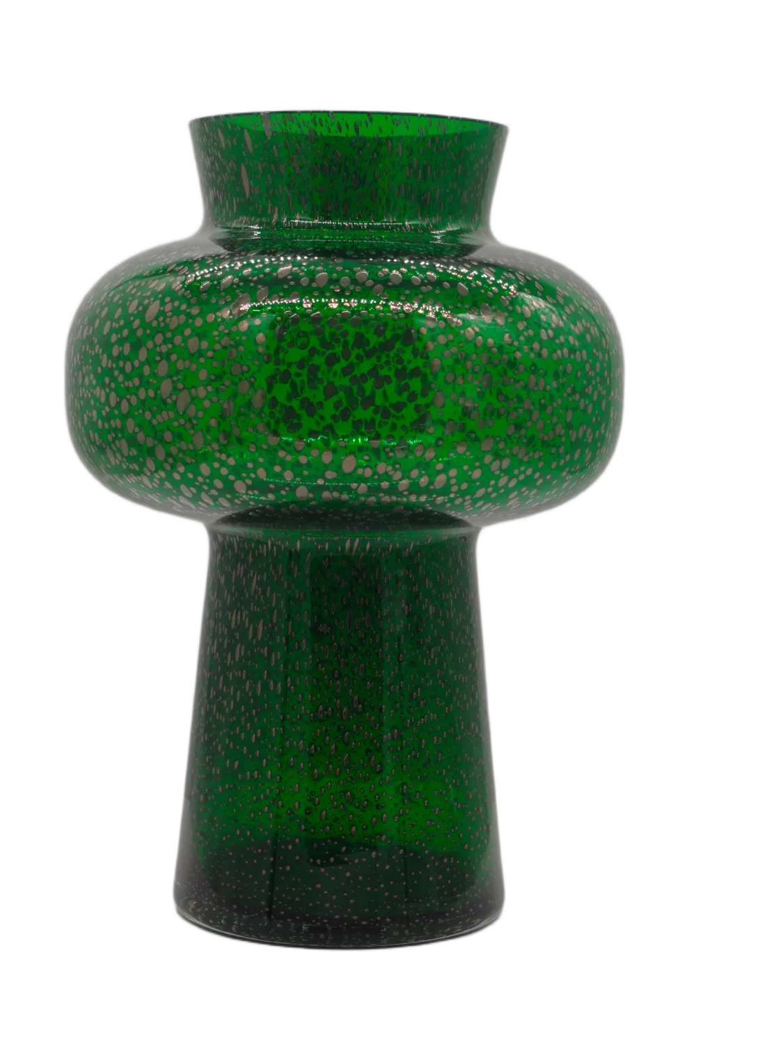 Nowoczesny zielony wazon szklany serii DUKLA Wenecki Szmaragd o dwudzielnym kształcie MIBA-GLASS