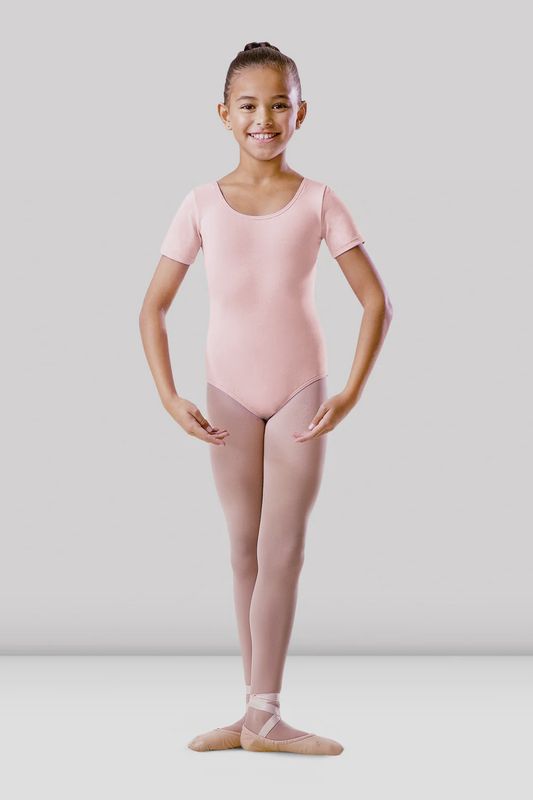 Girls Round Neck Short Sleeve Leotard