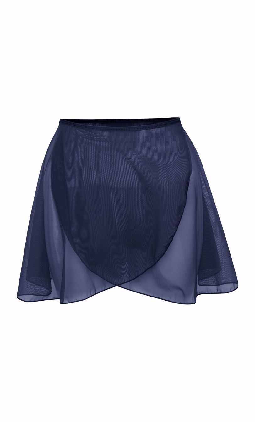 Vocational Grades &#39;Fleur&#39; RAD approved wrap skirt, Colour: Navy, Size: XS