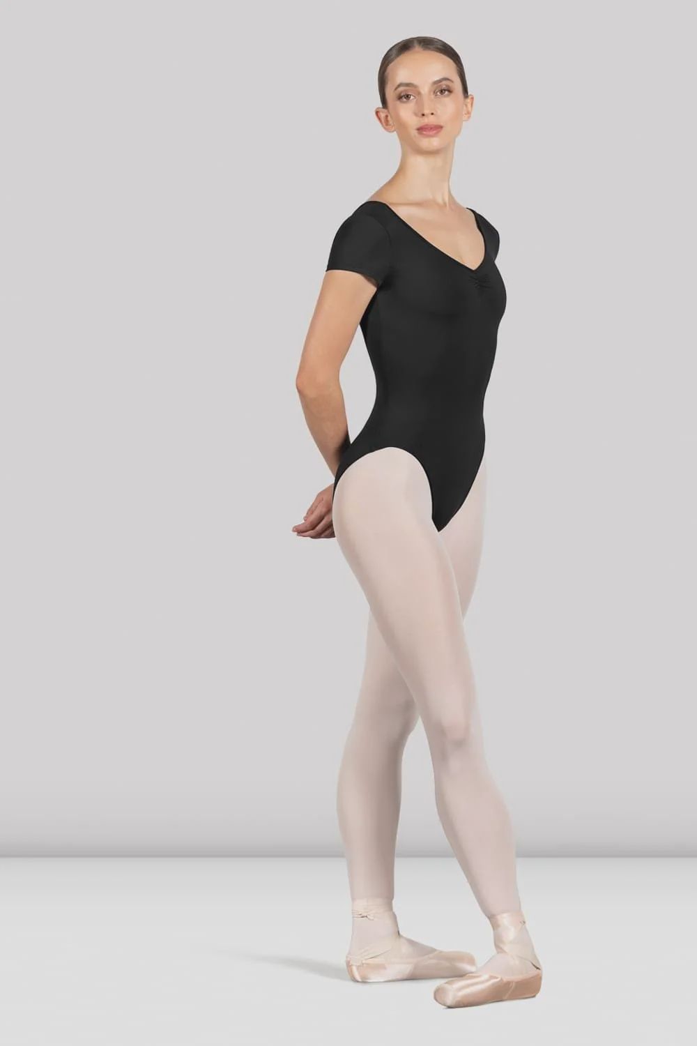 Penny Cap Sleeve Leotard, Colour: Black, Size: P