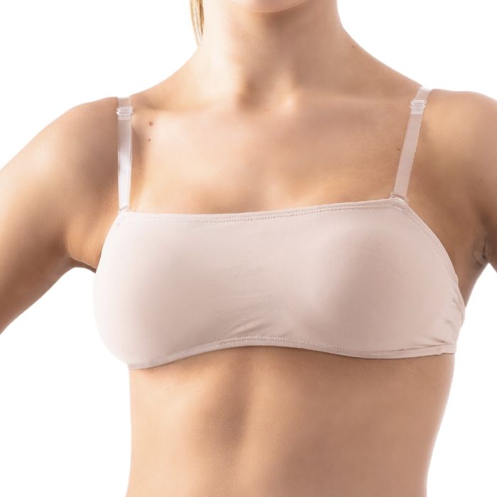 Silky Clear Back Dance Bandeau Bra, Colour: Tan, Size: 8-12